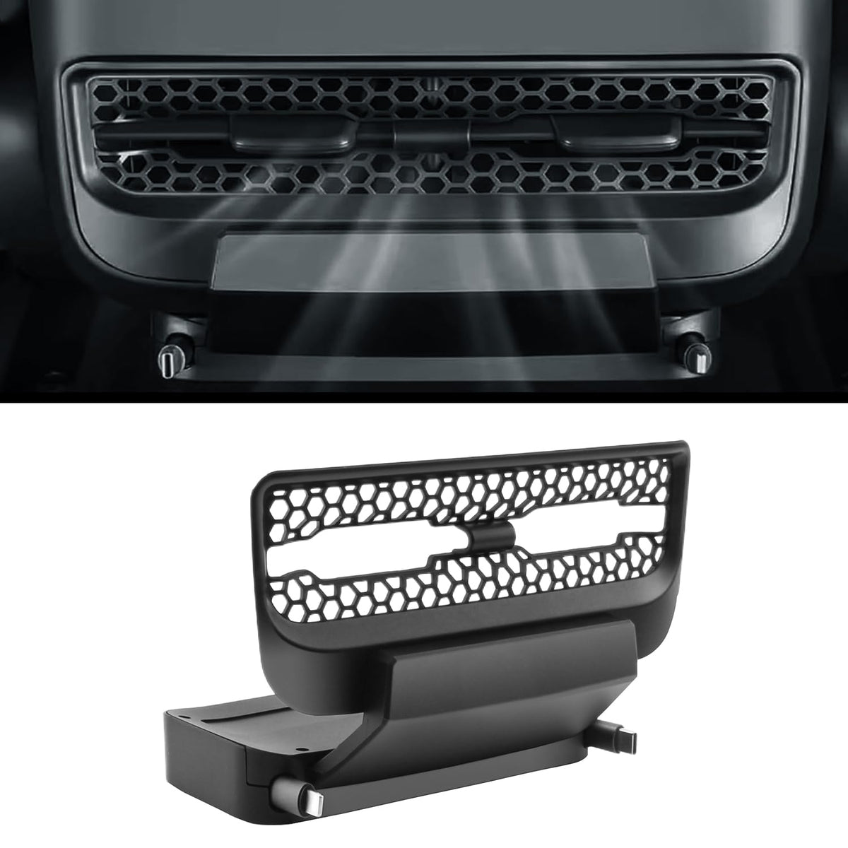 Retractable charging hub for Tesla Model 3 and Model Y rear air outlet